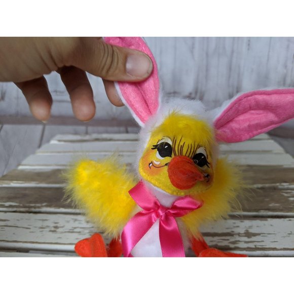 Vintage Annalee Easter Spring Duck Bunny Ears Pink - Picture 7 of 9